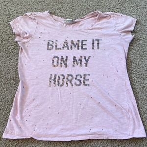 Ariat blame it on my horse tshirt